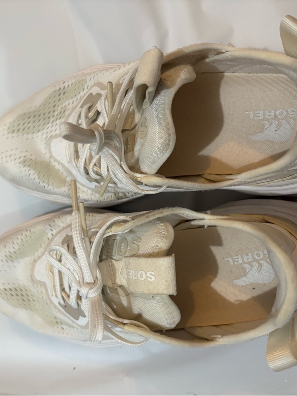 Sorel White and Chalk Women's Kinetic Breakthru Lace Sneakers - Picture 5 of 8